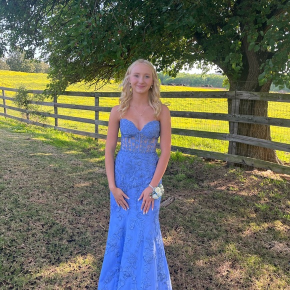 Sherri Hill Dresses & Skirts - Sherri Hill Blue Lace Prom Dress